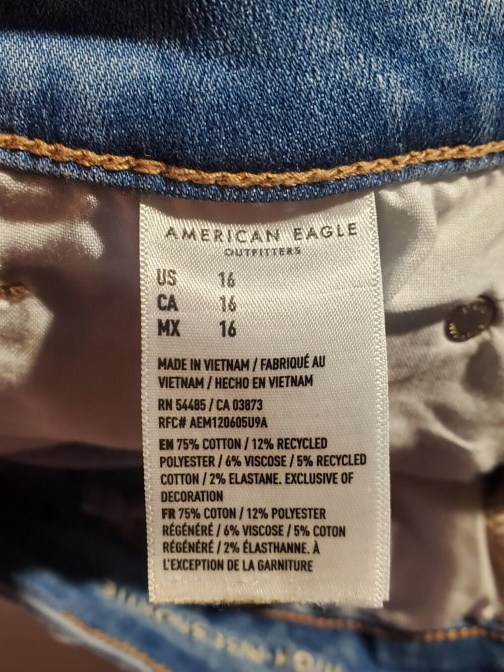 American Eagle High-Rise Shortie Festival Denim Shorts Sz 16 - Picture 8 of 16